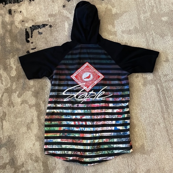 Staple Other - Staple World Renowned Pigeon Brand Striped Hooded Tee Men’s Size Medium